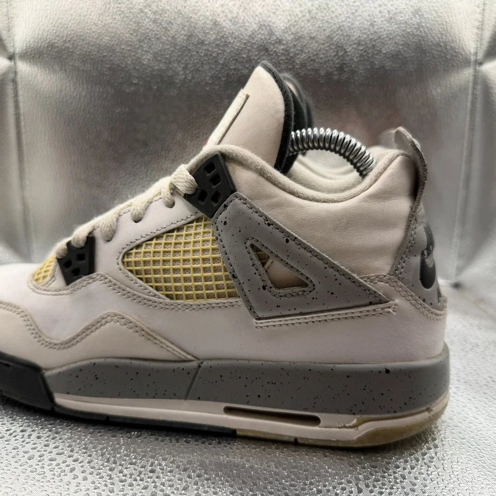 Size 6Y Nike Air‎ Jordan 4 Retro White Cement Youth Sneaker Shoes 836016-192